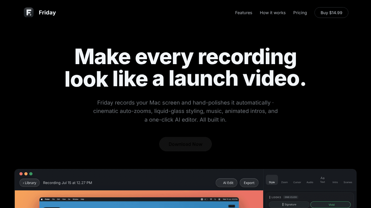 Friday website screenshot