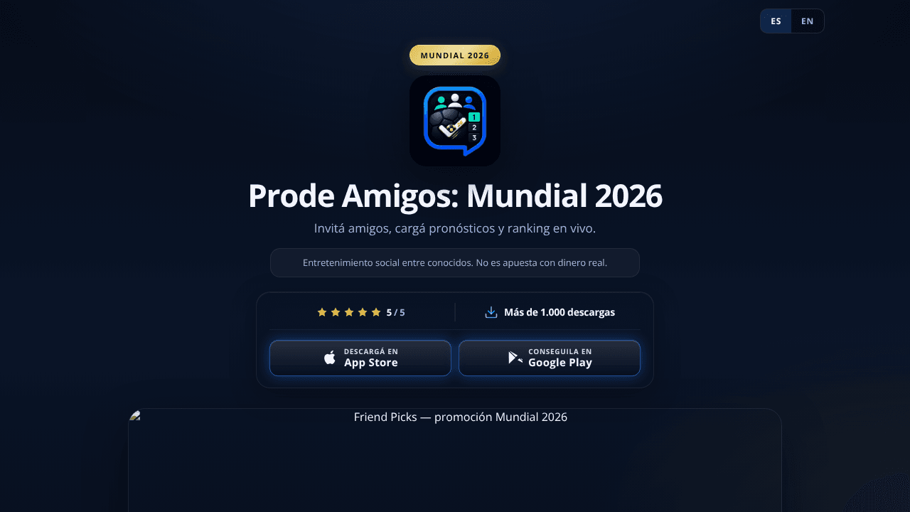 Friend Picks: World Cup 2026 website screenshot