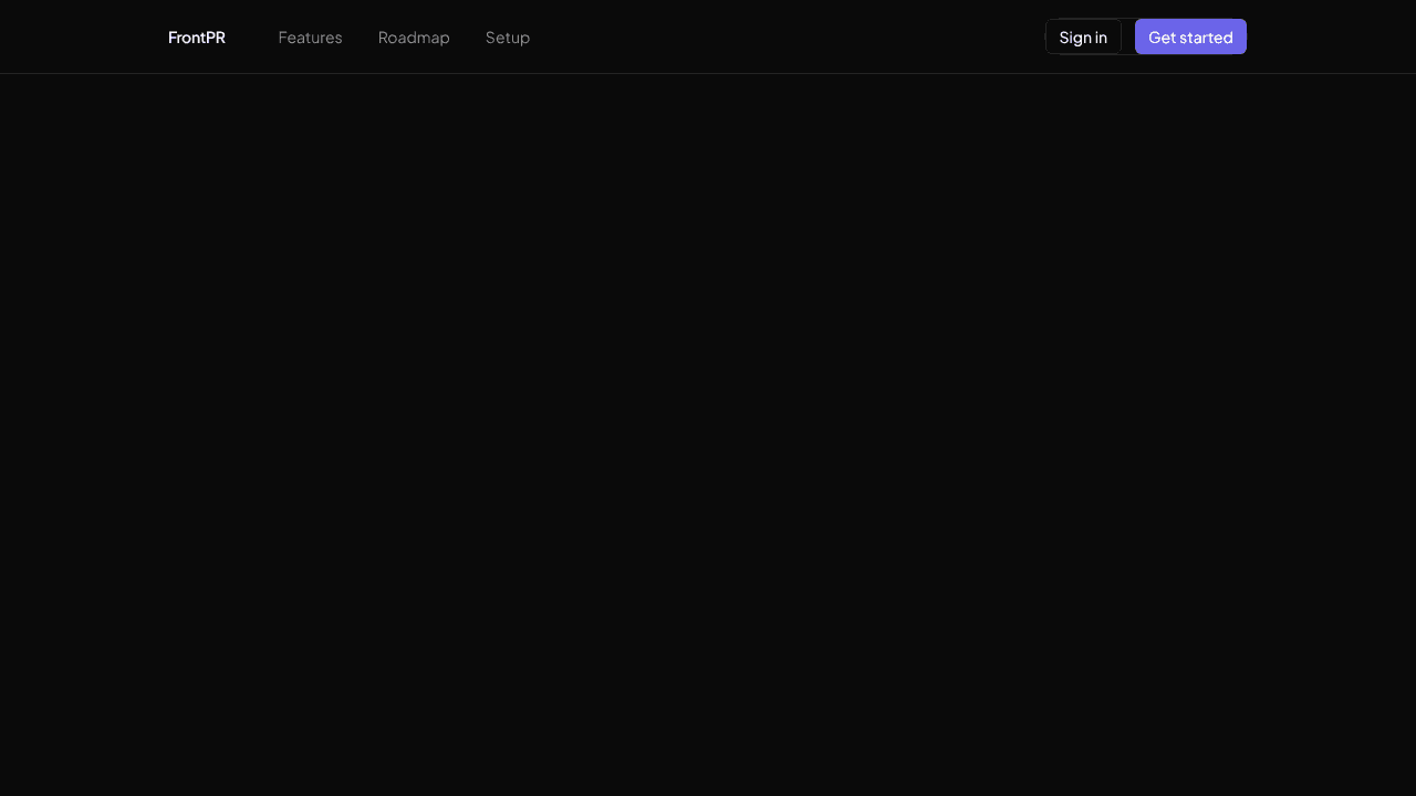 FrontPR — Accessibility scanner website screenshot