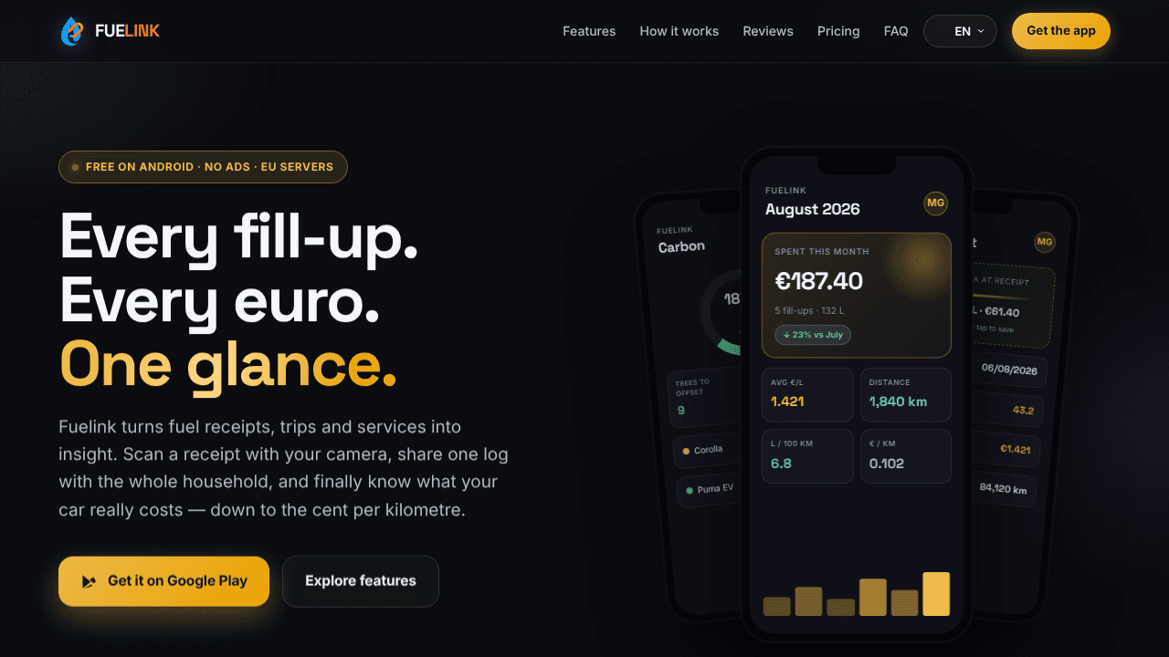 Fuelink website screenshot
