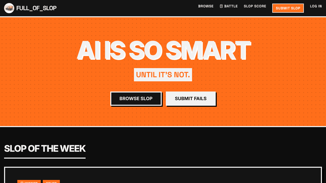 Full of Slop website screenshot