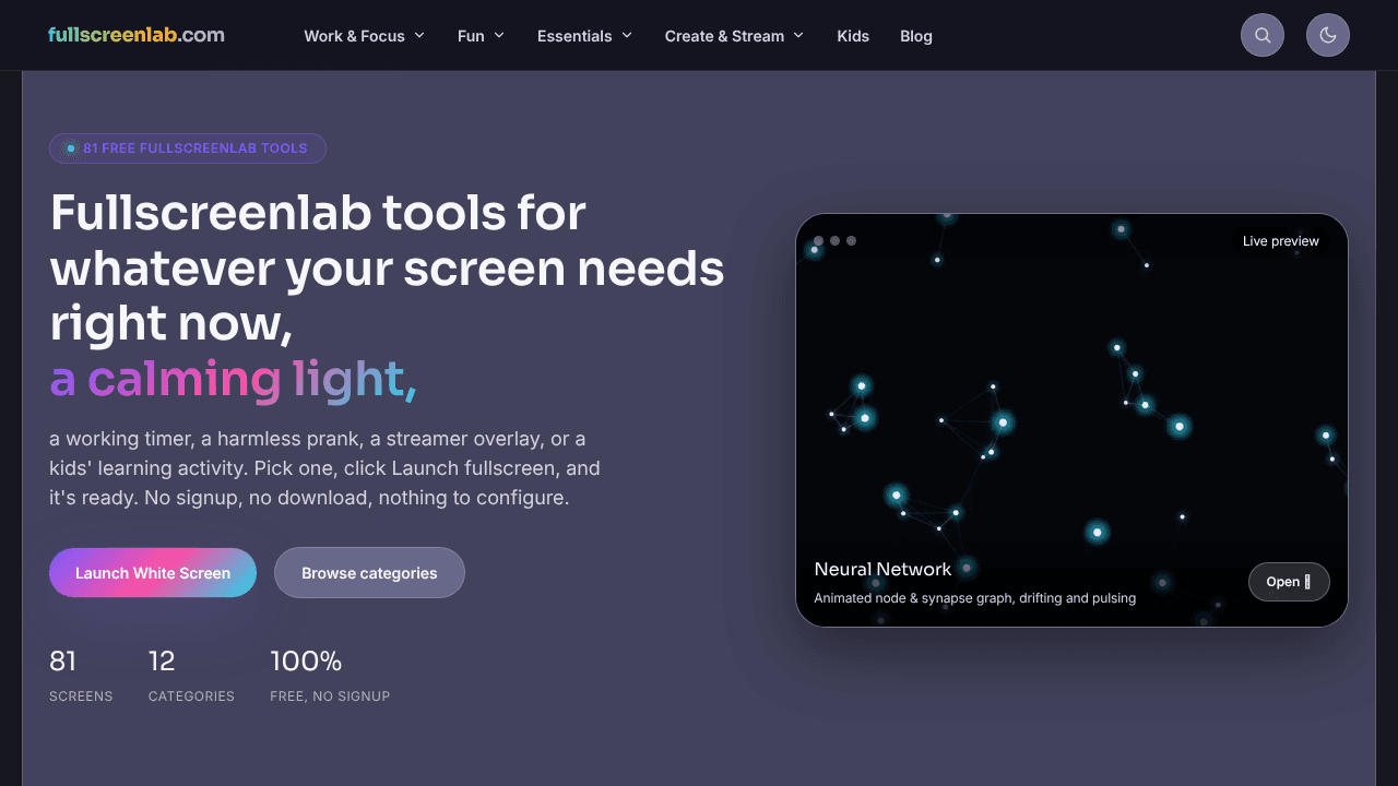 FullScreenLab website screenshot