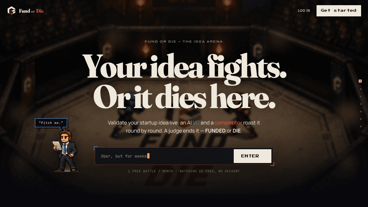 Fund or Die website screenshot