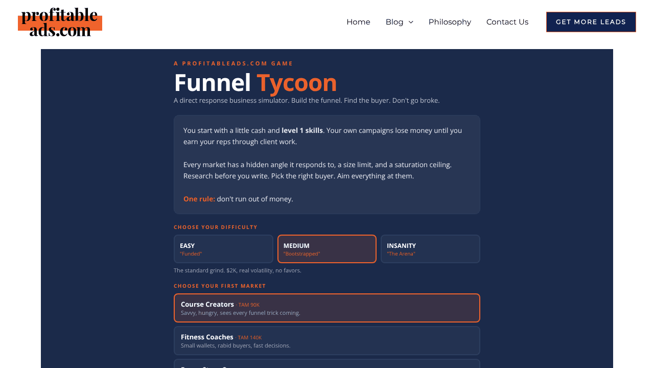 Funnel Tycoon website screenshot