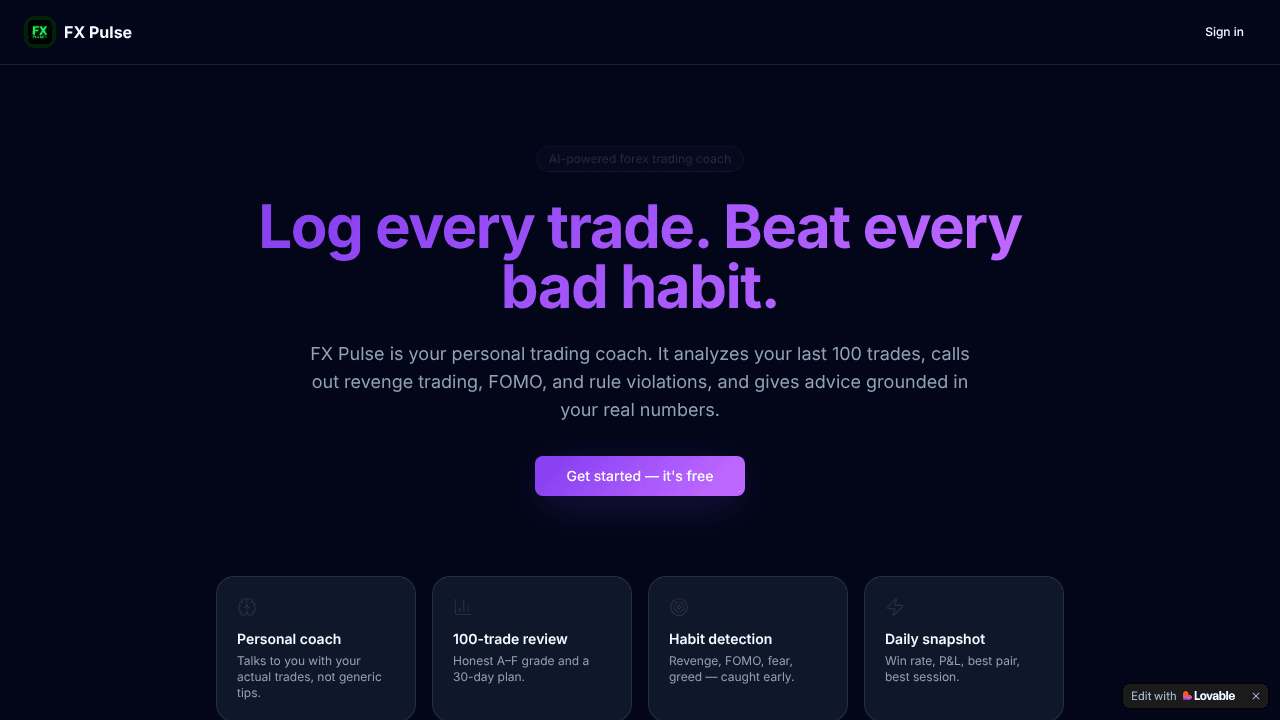 FX Pulse website screenshot