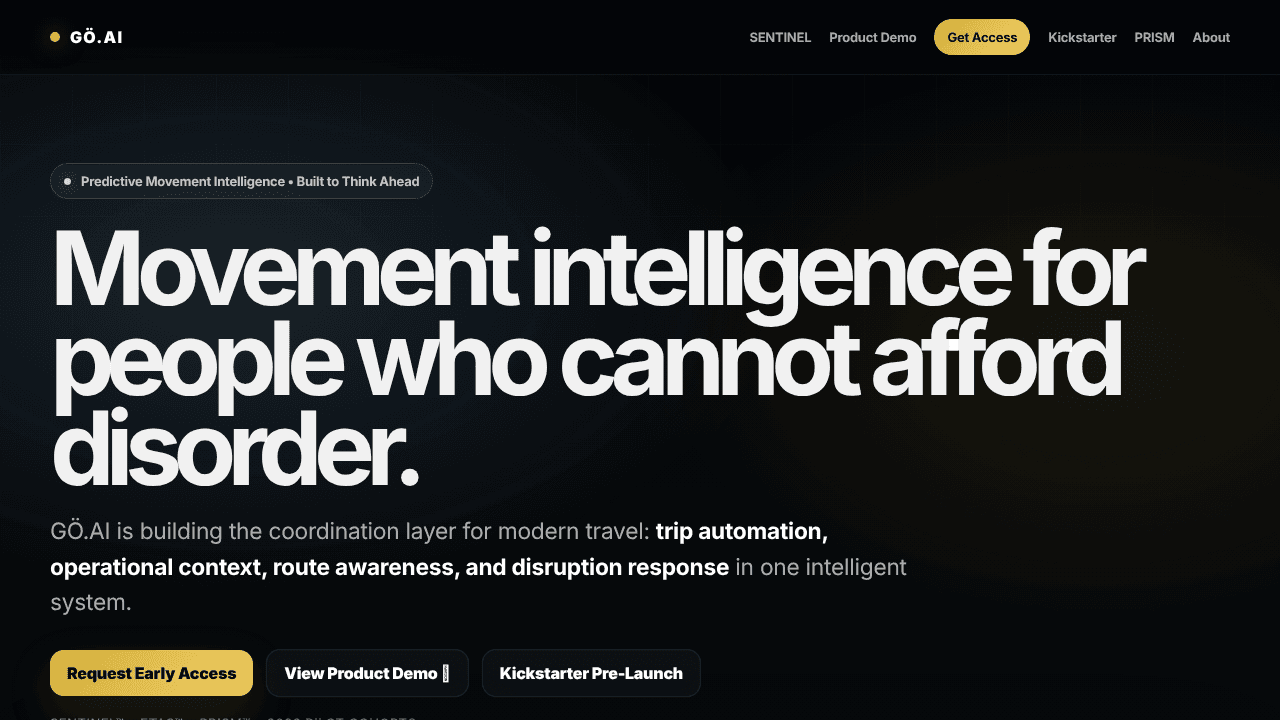 GÖ.AI | Built to Think Ahead website screenshot