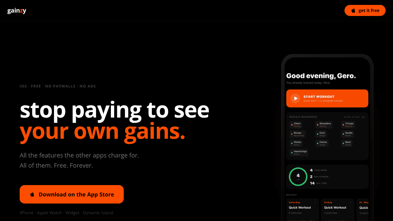 gainzy website screenshot