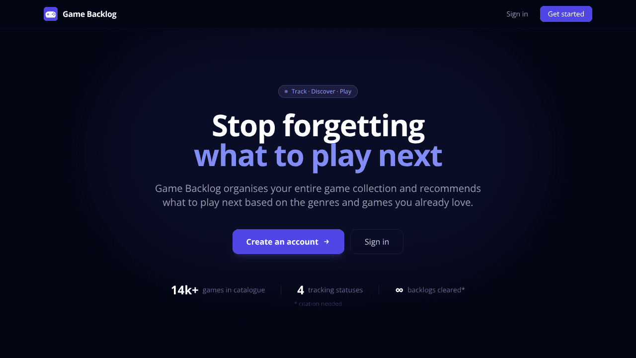 Game Backlog - ivoo.pl website screenshot