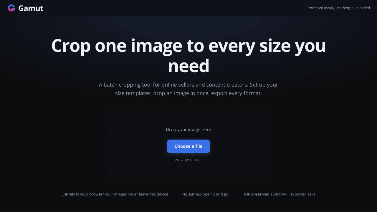 Gamut website screenshot