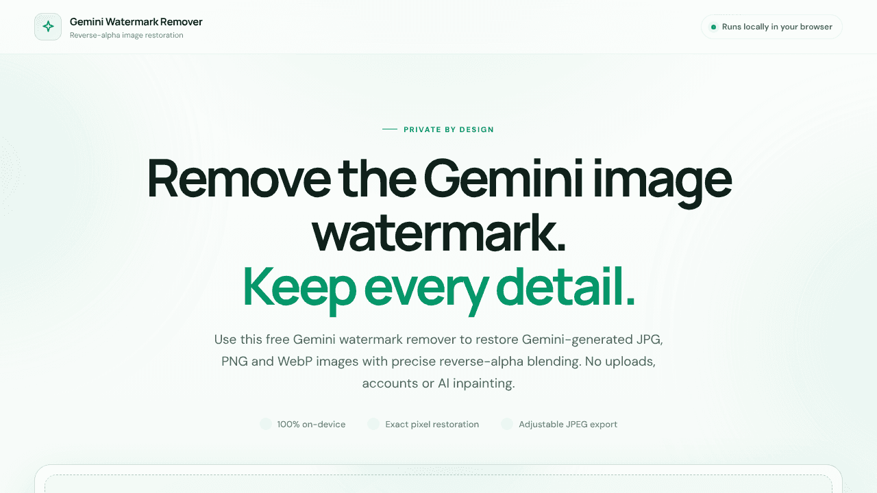 Gemini Watermark Remover website screenshot