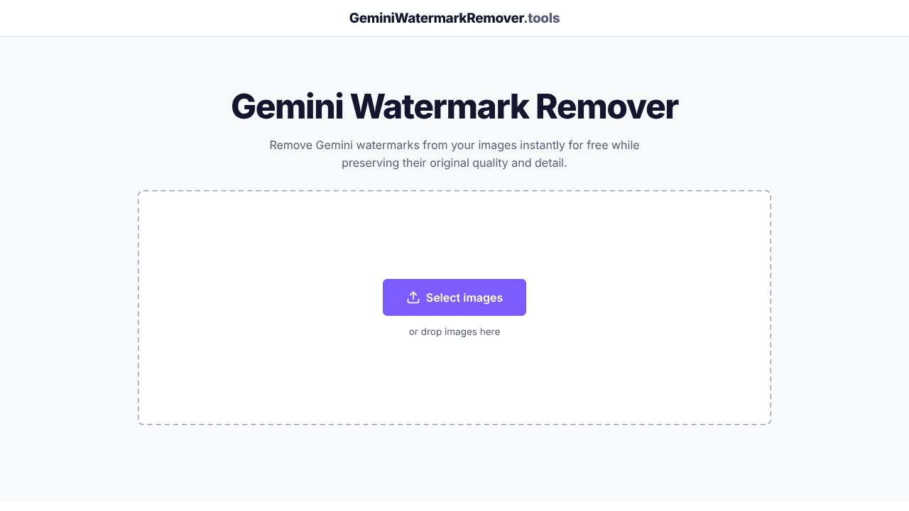 Gemini Watermark Remover website screenshot