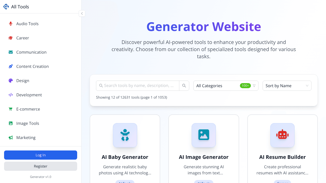 Generator Website website screenshot
