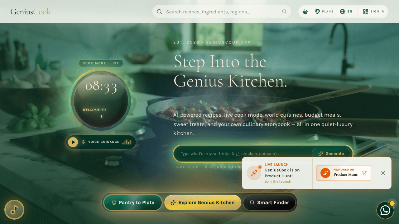 GeniusCook website screenshot