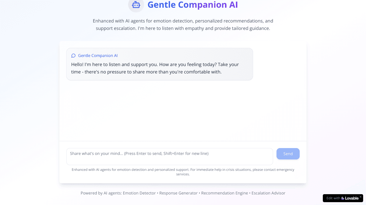 Gentle Companion AI