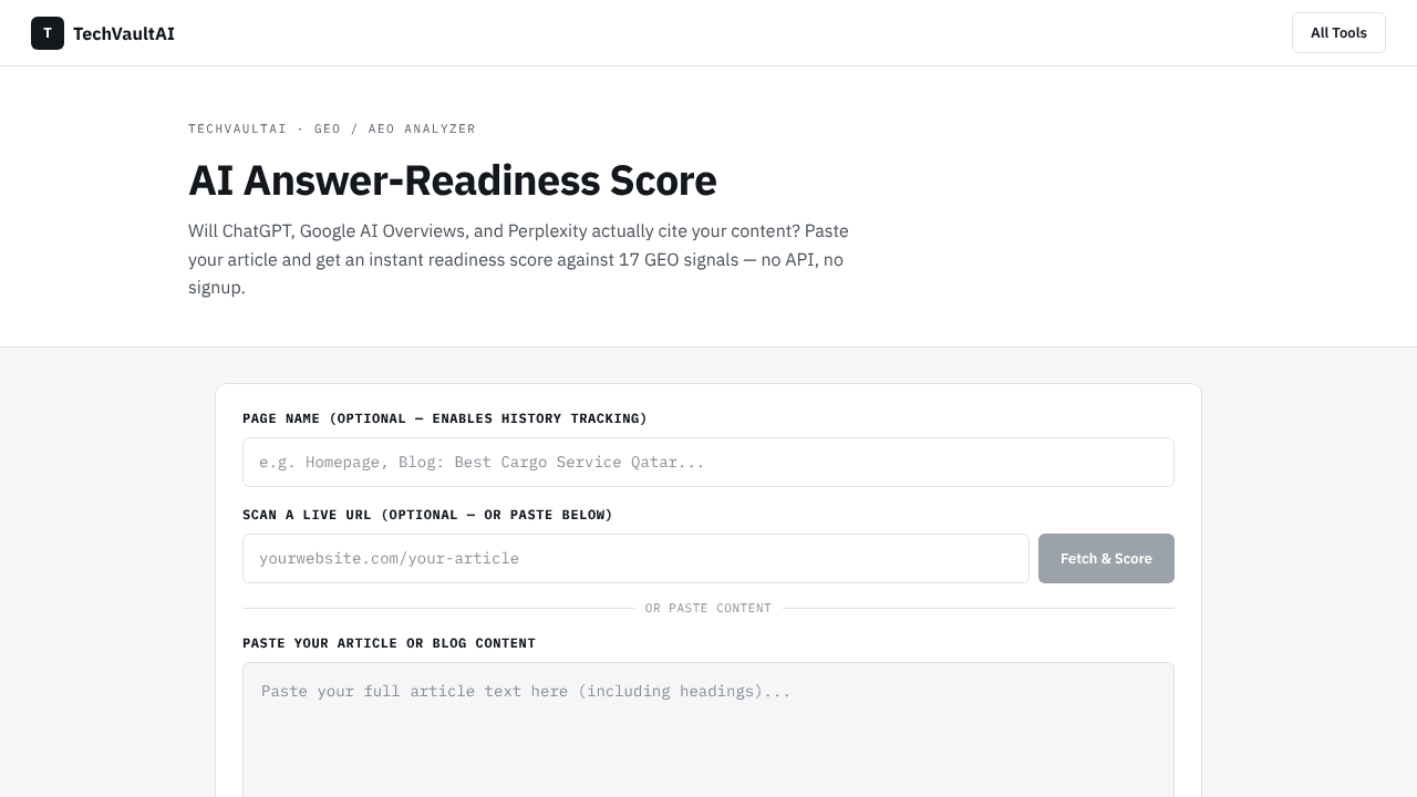 Geo Checker website screenshot