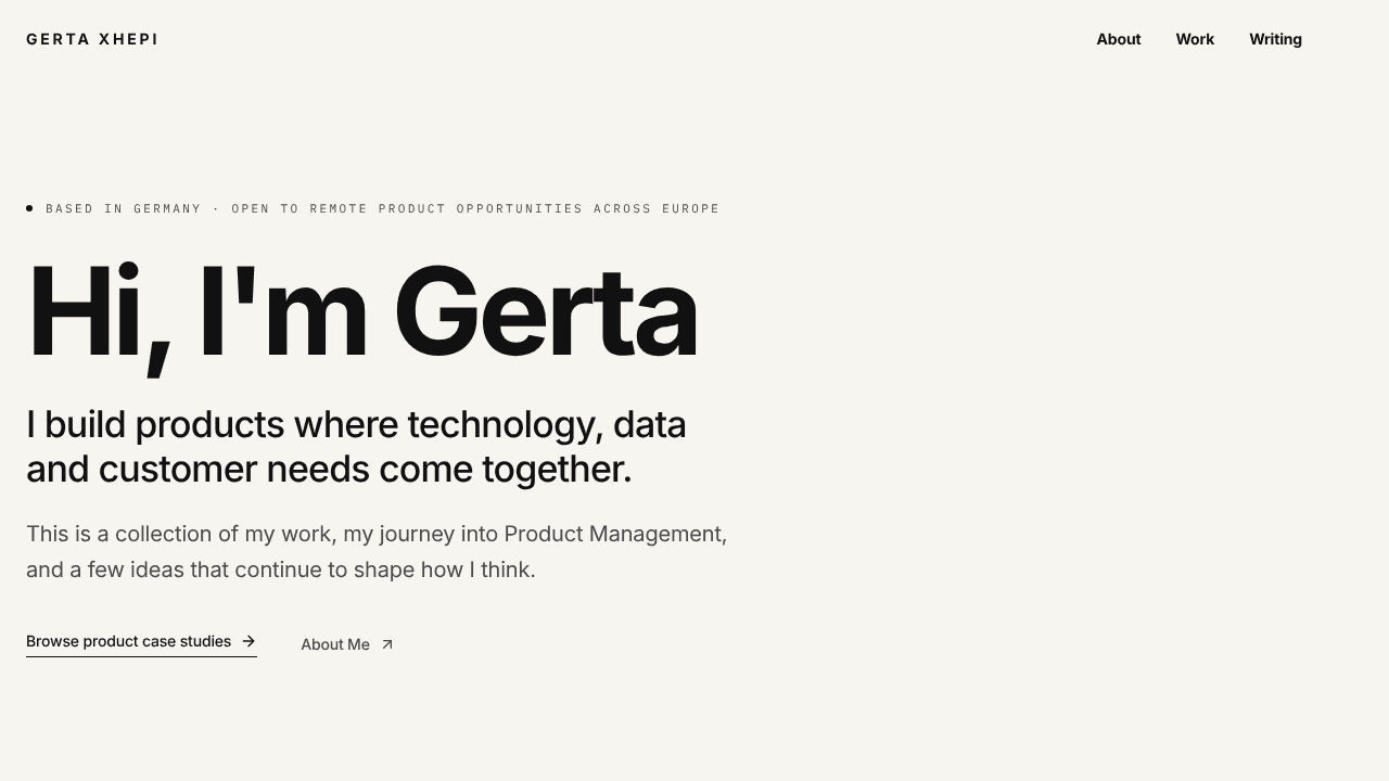 Gerta Xhepi website screenshot