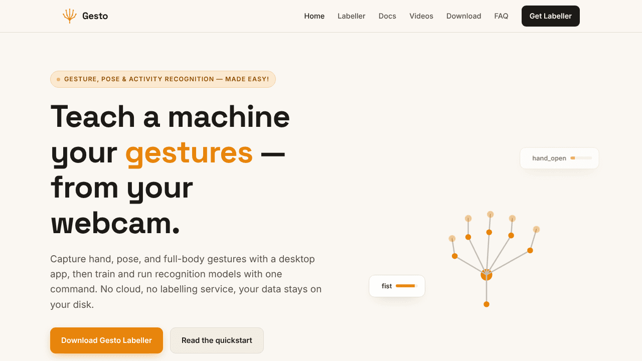 Gesto website screenshot