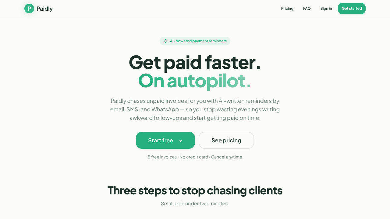 Get Paid Faster website screenshot