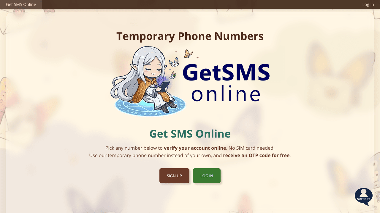 Get SMS Online: Temporary US Phones website screenshot