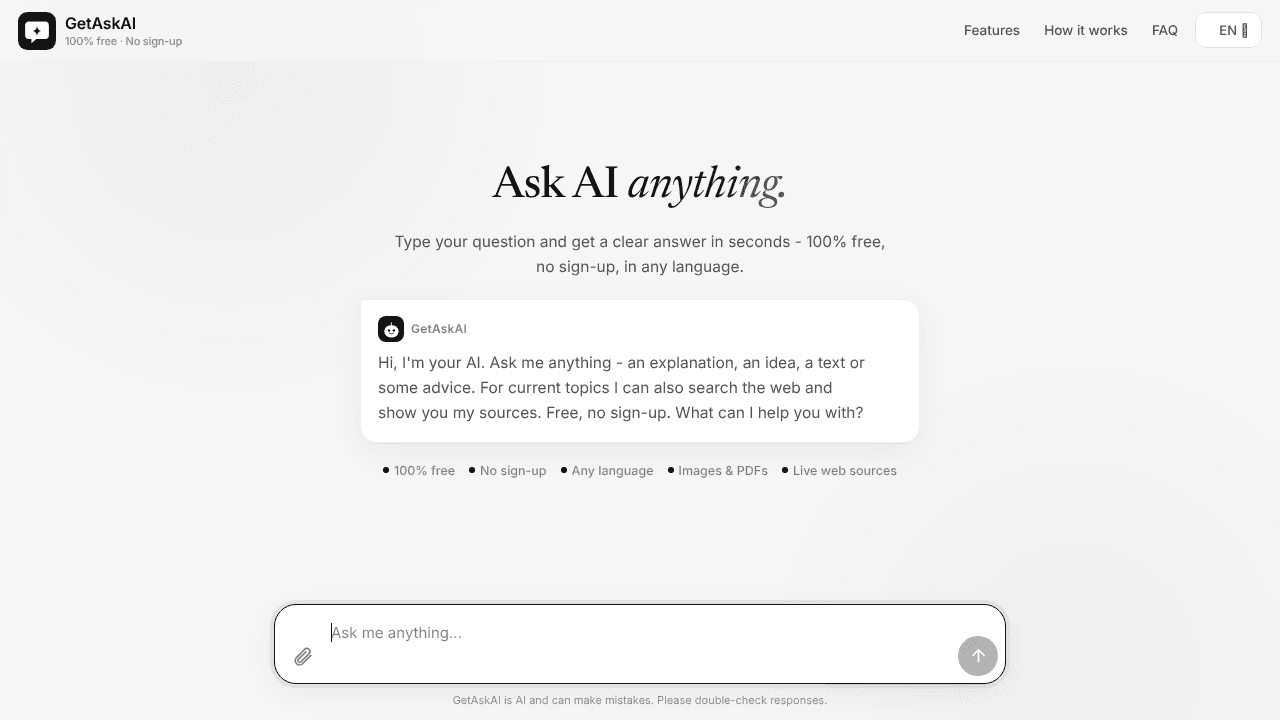 GetAskAI website screenshot