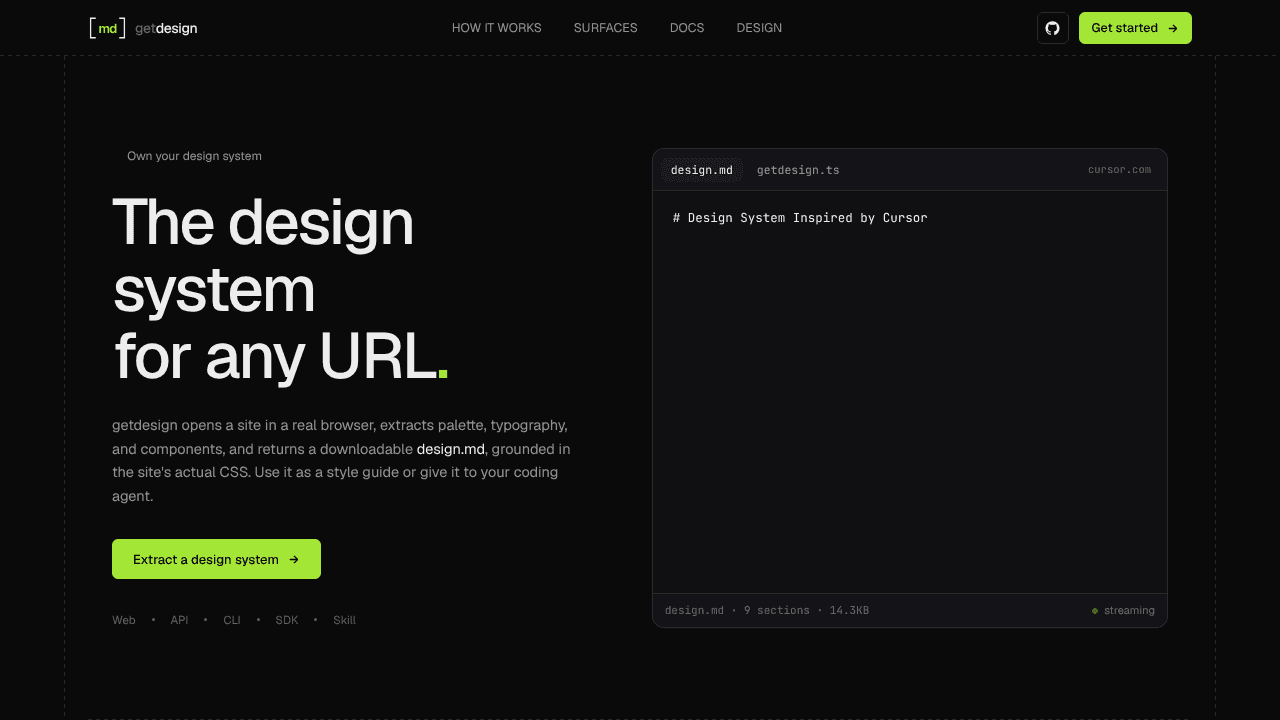 getdesign website screenshot