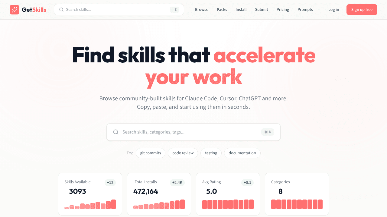 GetSkills website screenshot