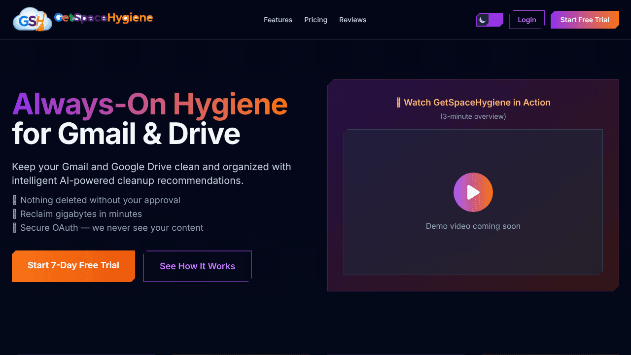 GetSpaceHygiene website screenshot