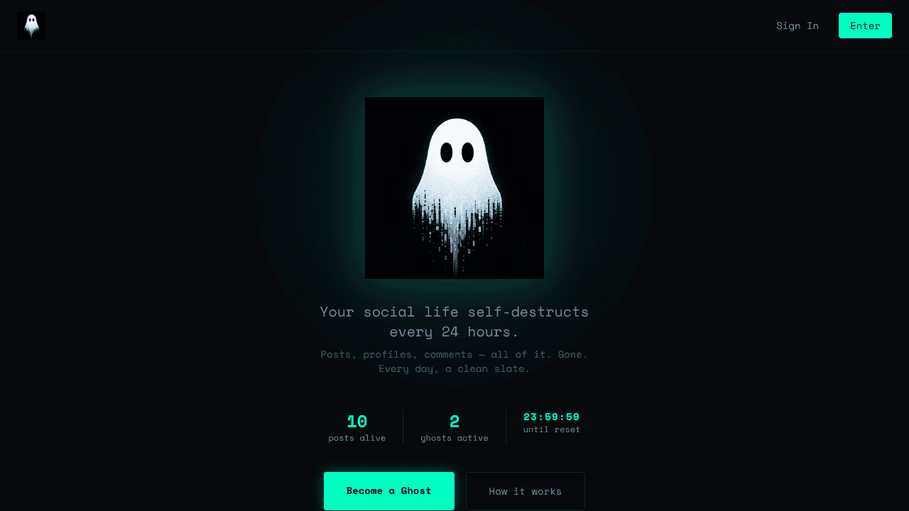 Ghost Protocol website screenshot