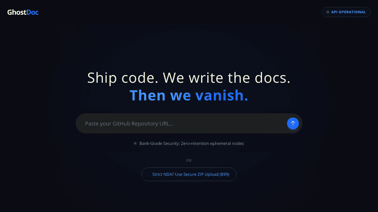GhostDoc website screenshot