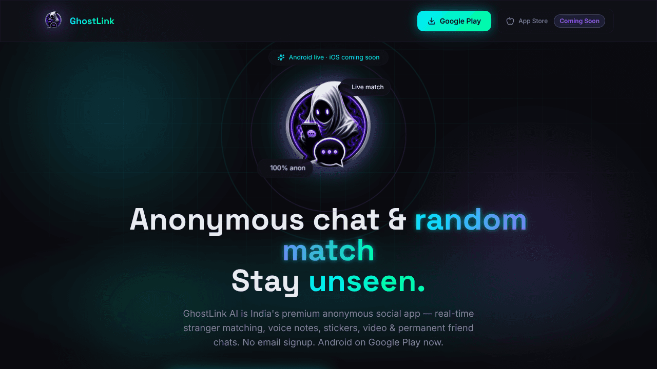 GhostLink AI website screenshot