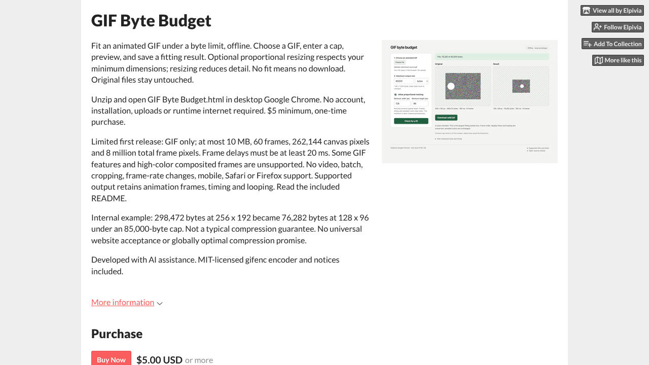 GIF Byte Budget website screenshot
