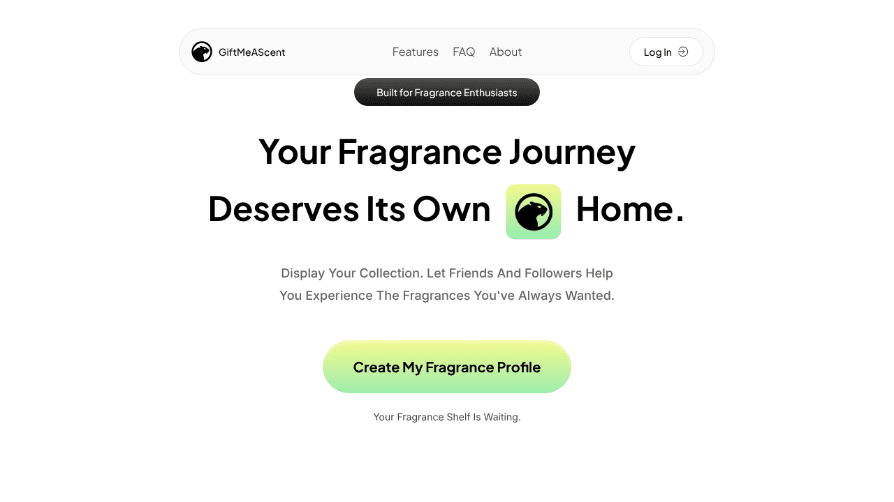 GiftMeAScent website screenshot