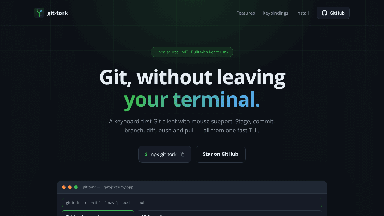 git-tork website screenshot