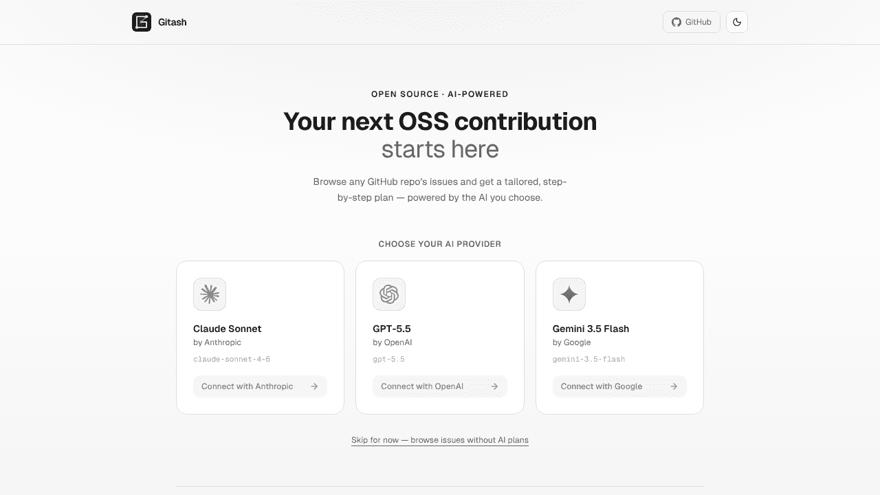 Gitash website screenshot