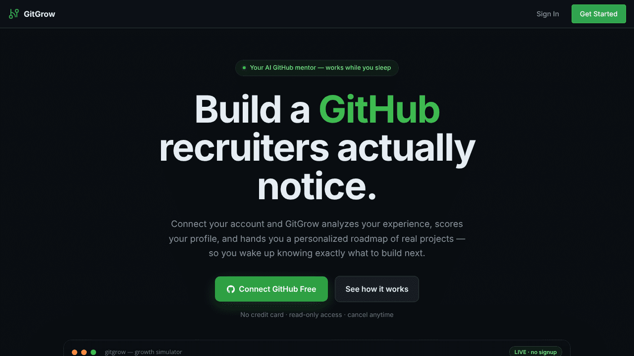 GitGrow website screenshot