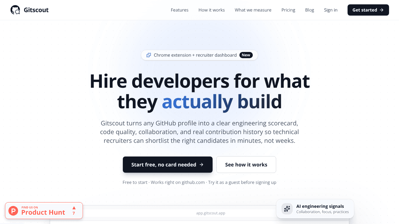 Gitscout website screenshot