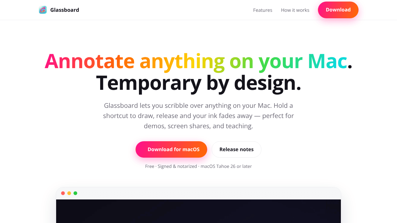 Glassboard: Annotate anything on a Mac website screenshot