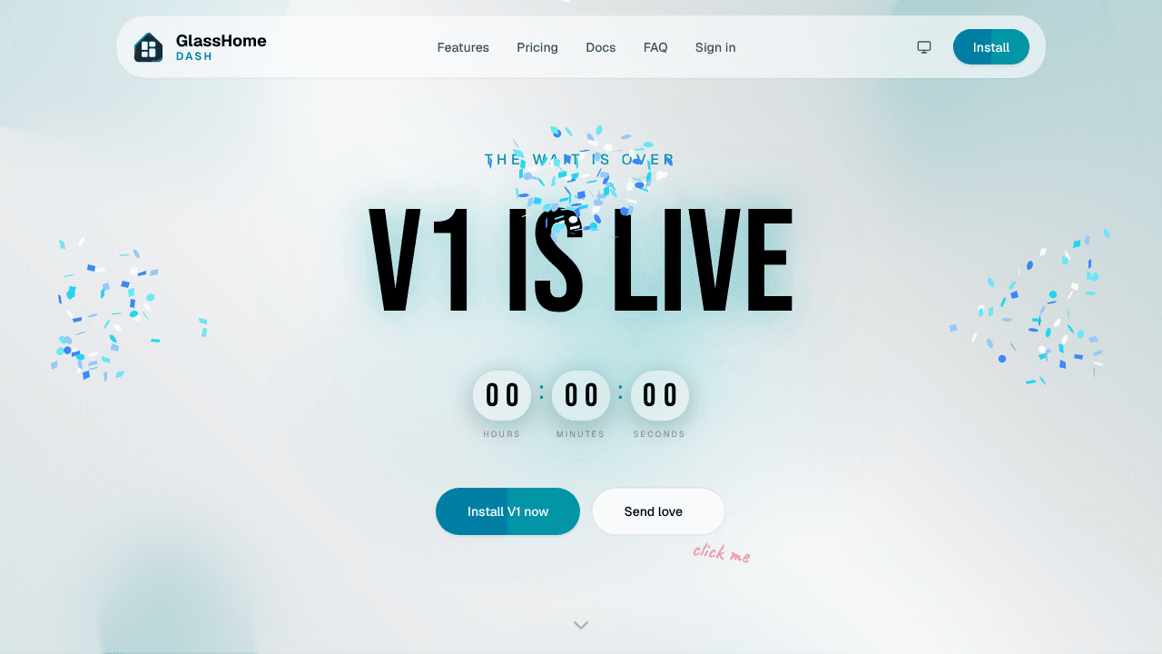 GlassHome website screenshot