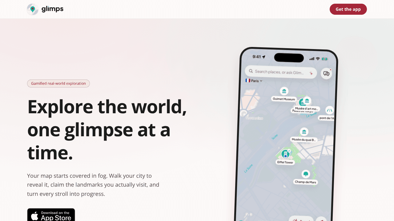 Glimps website screenshot