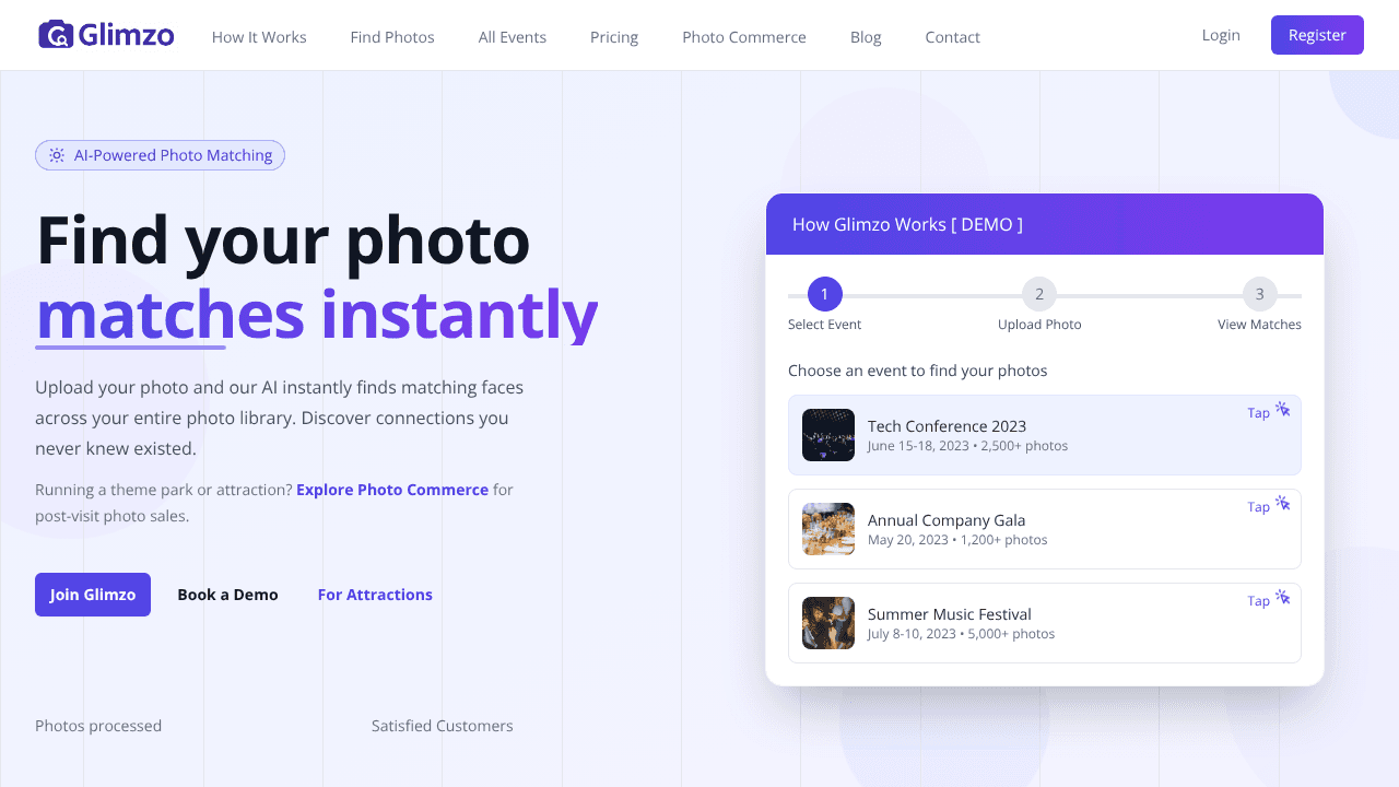 Glimzo AI website screenshot