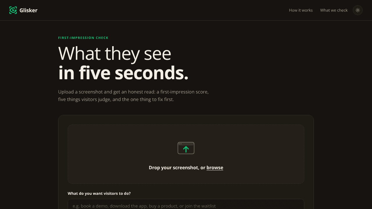 Glisker website screenshot