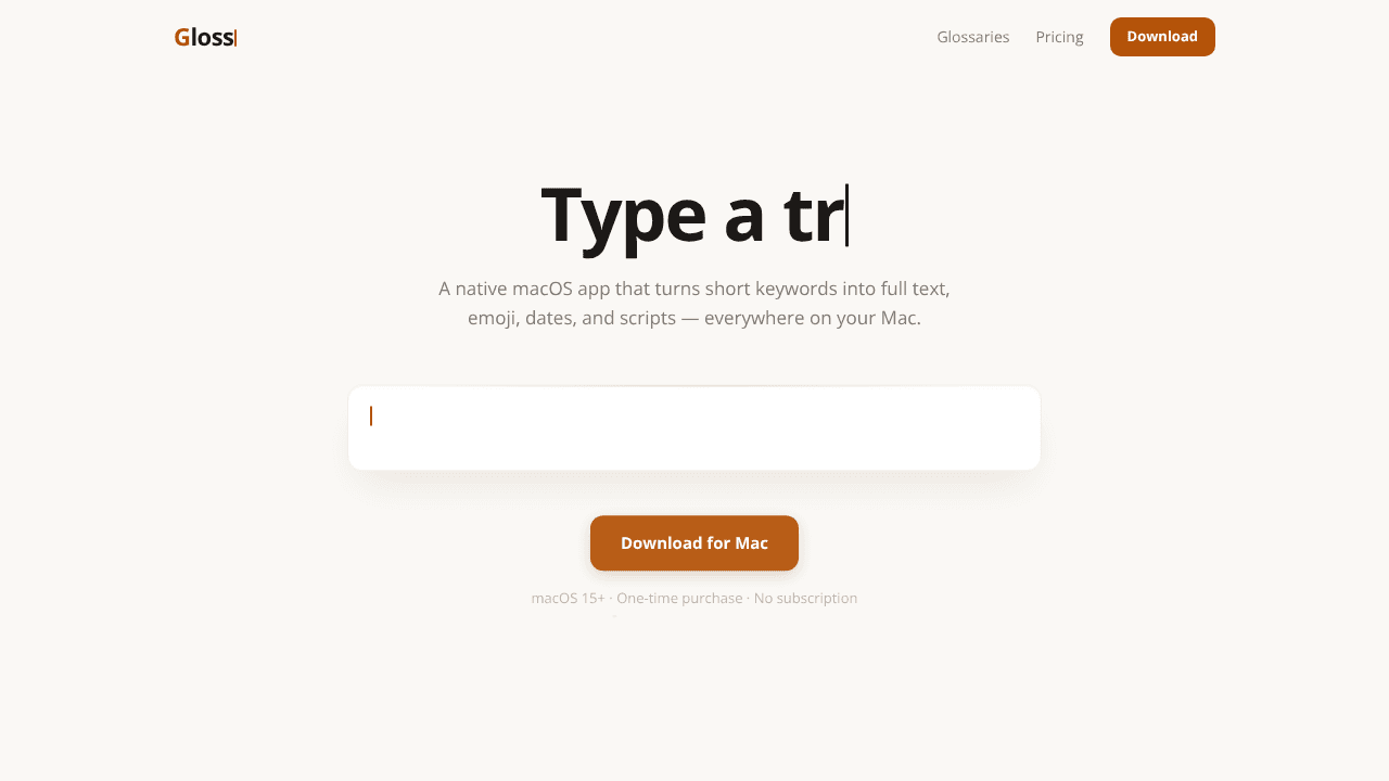 Gloss website screenshot