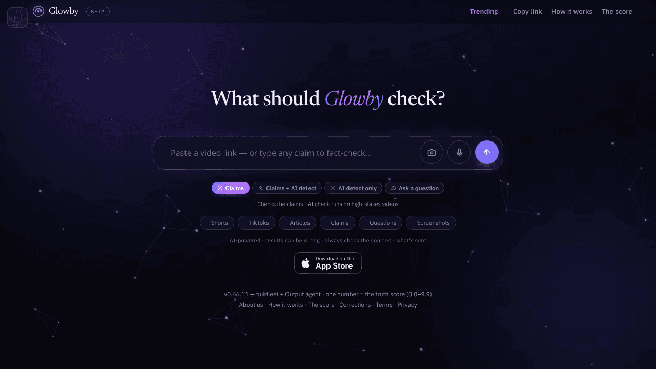 Glowby website screenshot
