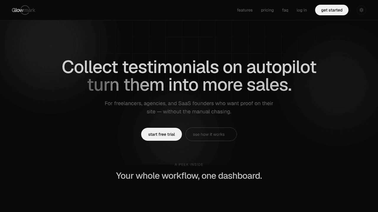 Glowmark  website screenshot