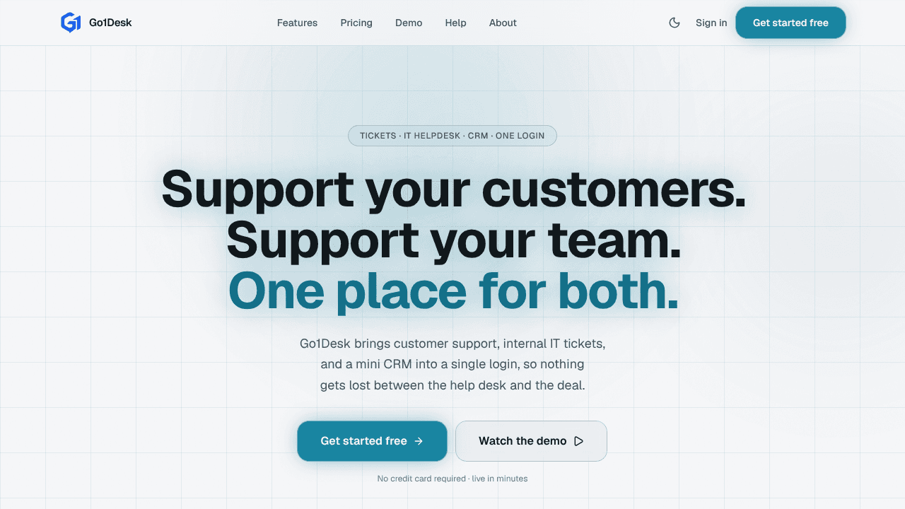 Go1Desk website screenshot