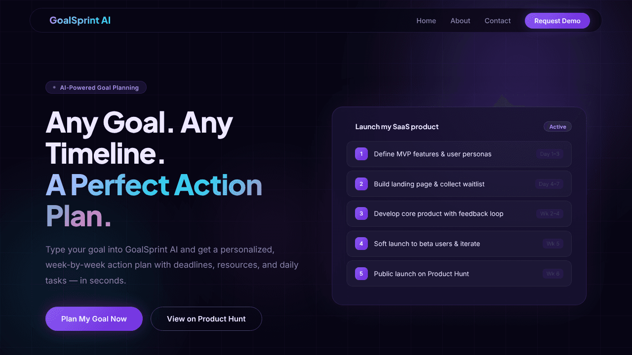 Goalsprintai website screenshot