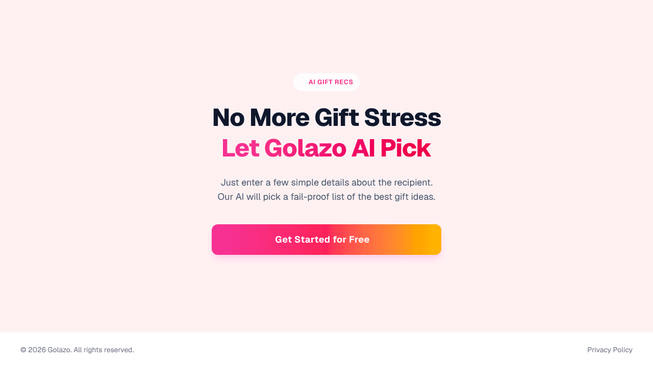 Golazo Gift website screenshot