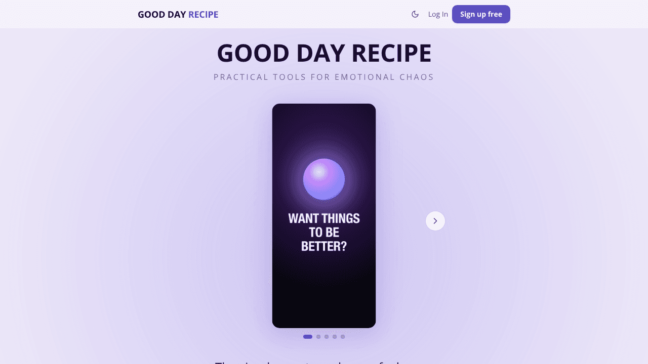 Good Day Recipe website screenshot