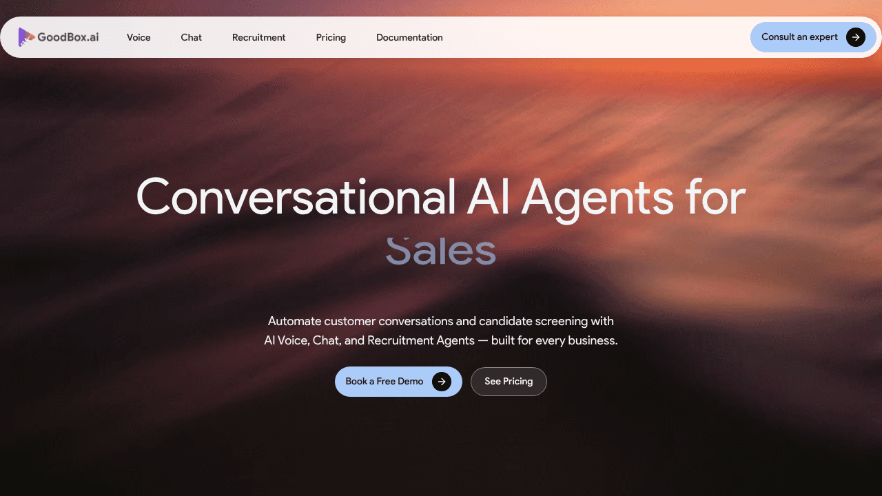 Goodbox AI website screenshot