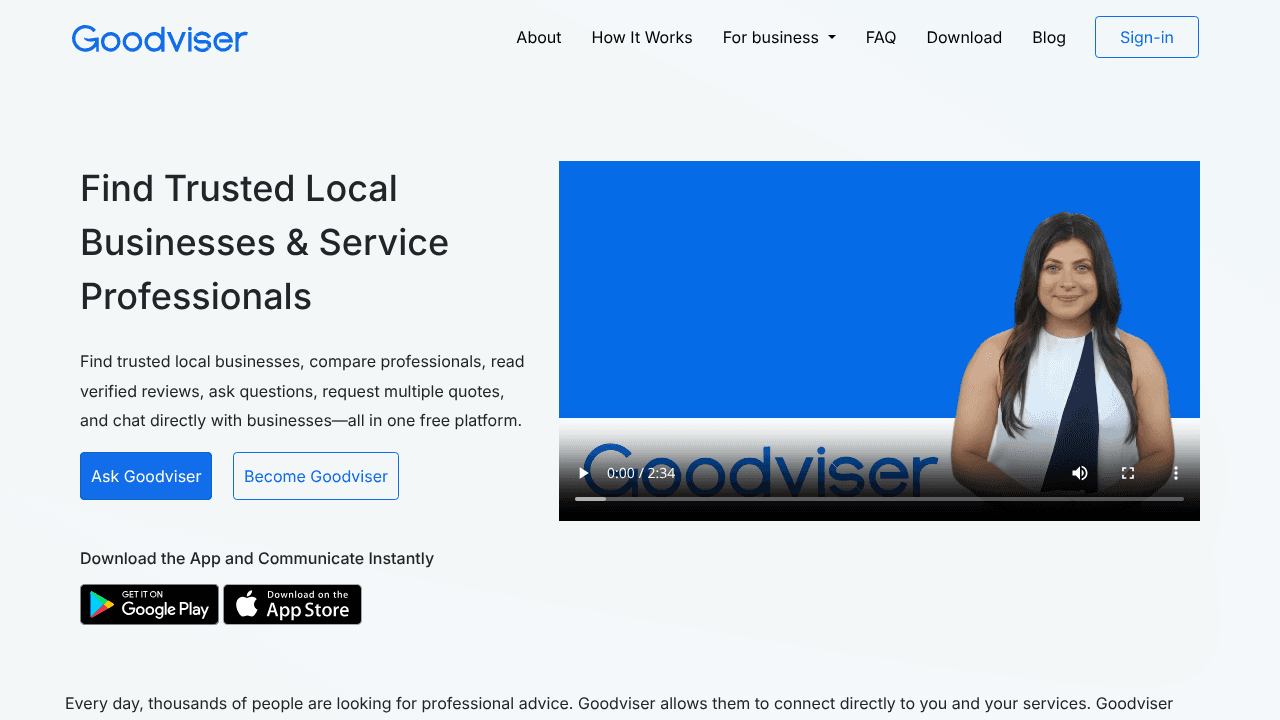 Goodviser website screenshot